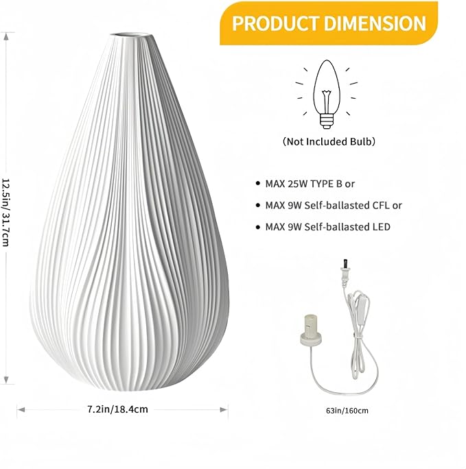RONDURE 12.5" Modern Table Lamp, Modern Bedside Lamps for Bedroom, Living Room and Nightstand, White Translucent Ceramic Shade, Warm Ambient Lighting, Home Decor