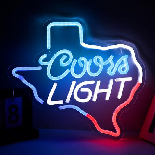 JFLLamp Texas Crs Light Neon Signs for Wall Decor Neon Lights for Bedroom Led Signs Suitable for Man Cave Bar Pub Christmas Birthday Party Gift