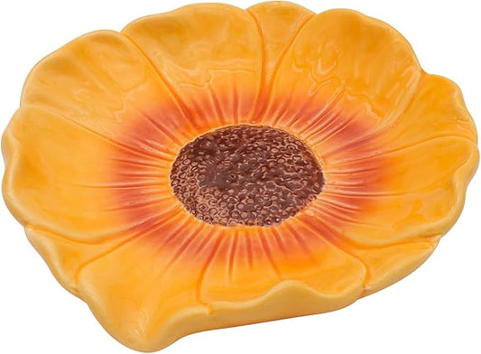 Elegant Bathroom Soap Dish, Inspired by Nature Sunflower, Ceramic Soap Dish Holder, Self-Draining and Multiple Styles for Bathroom Kitchen Accessories