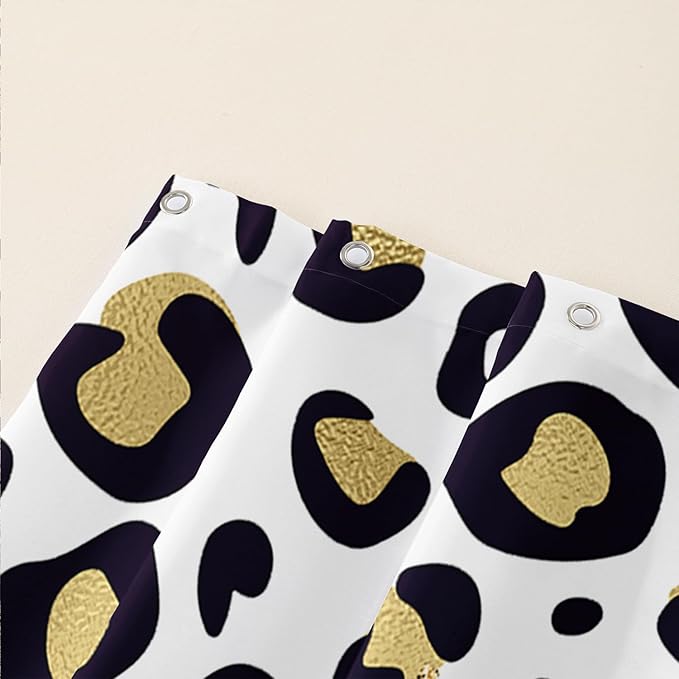 AILONEN Leopard Shower Curtains for Bathroom,Rose Leopard Bath Shower Gifts for Lover,Wild Animal Curtains Polyester Waterproof with 12 Plastic Hooks 48" W*72" H