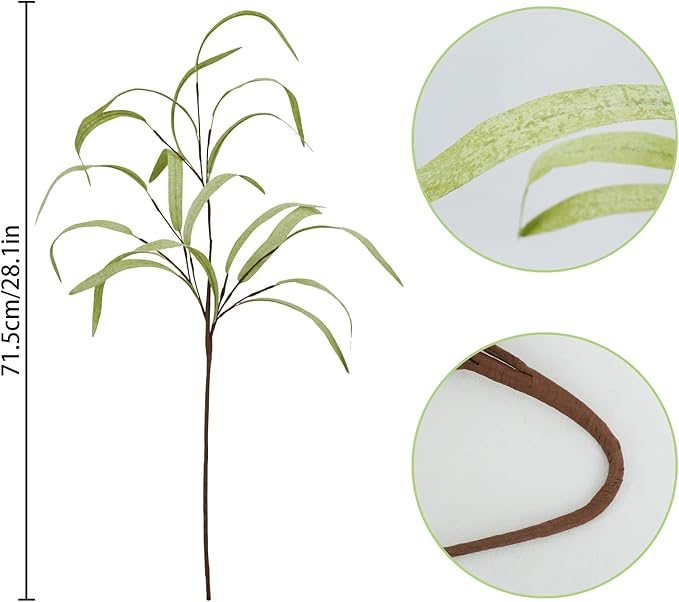 6pcs Artificial Greenery Stems 27.5" Artificial Spring Faux Greenery Stems Plants Fake Greenery Branches for Flower Arrangement Bouquets Floral Vase Wedding Decor