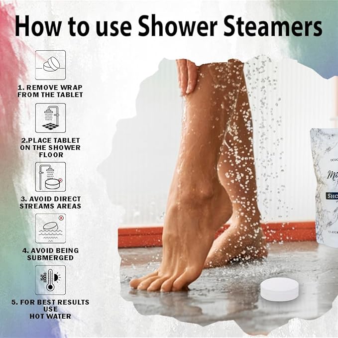 Shower Steamers Aromatherapy - Fathers Day Gift for Dad, 12pc Shower Bombs Vapor Tablets w/Organic Essential Oils for Vaporizing Steam Spa, Shower Melts, Selfcare Gifts for Women, Men, Wife, Husband