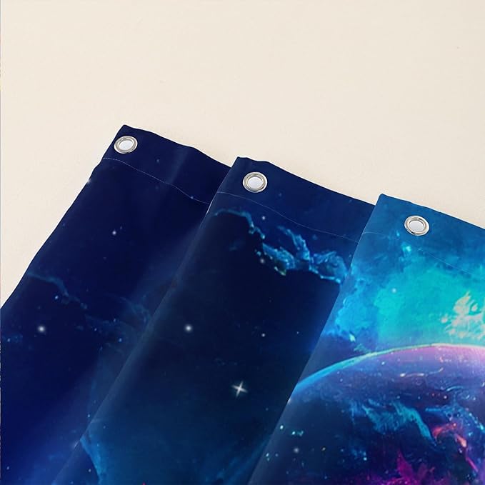 AILONEN Cat Shower Curtains for Kids,Galaxy Cat Curtains Gifts for Cat Lover,Animal Theme Bath Curtains for Bathroom Decor,60" W*72" H Polyester Waterproof with 12 Plastic Hooks