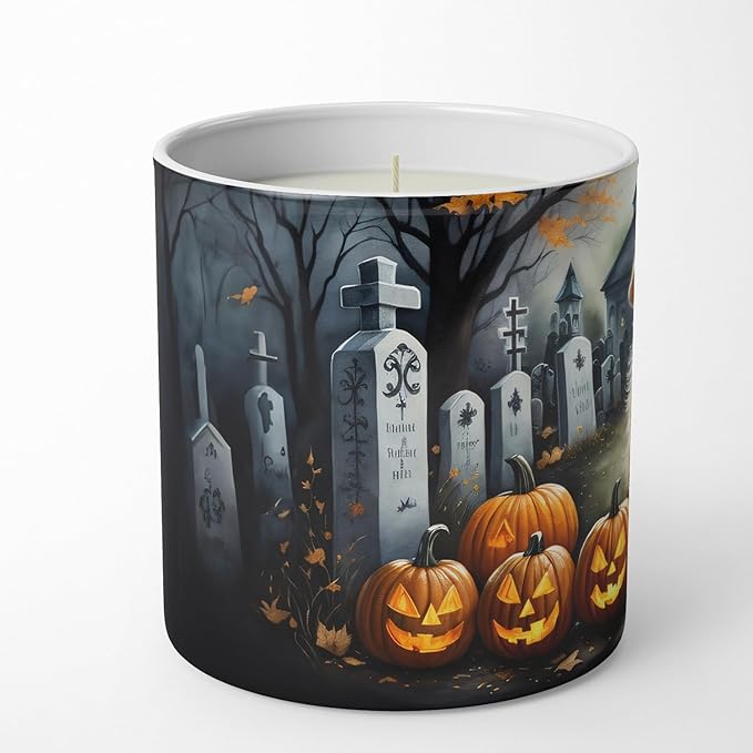 Caroline's Treasures DAC2042CDL Golden Retriever Spooky Halloween Decorative Soy Candle Nature Soy Wax Essential Oil Home Decor Ideal for Bedroom Kitchen Bath Office Gift, 10 oz
