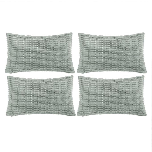 Fancy Homi 4 Packs Decorative Throw Pillow Covers for Living Room Couch Bed, Modern Farmhouse Boho Home Decor, Accent Cushion Case (14 x 24-Inch, Grey Blue)