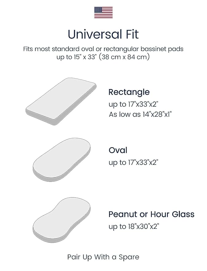 TotAha Premium Soft Space Bassinet Sheet for Boy Girl, Super Stretchy Jersey Knit Bassinet Fitted Sheet, Compatible with Halo, Maxi COSI, Mika Micky, SNOO, Baby Delight Mattress, 2 Pack