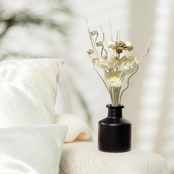 Reed Diffuser Sticks, Reed Diffuser Sticks Flowers, Reed Diffusers Set for Bathroom, Reeds Diffuser for Home, Bedroom Decor, Office,12Pcs, Natural Flower