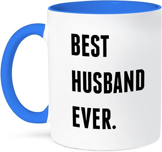3dRose, 15oz Two-Tone Blue Mug, Blue/White