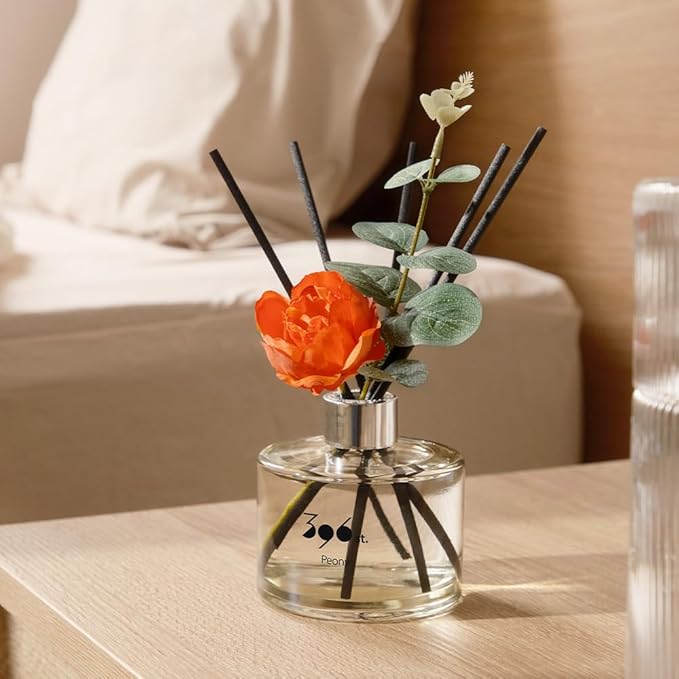 396 st. Peony Flower Reed Diffuser, Vanilla Lavender(Also known as Garden Lavender), 200ml(6.7oz) / Reed Diffuser Sets, Scentsy Home Fragrance, Scented Oils, Home & Bathroom Décor