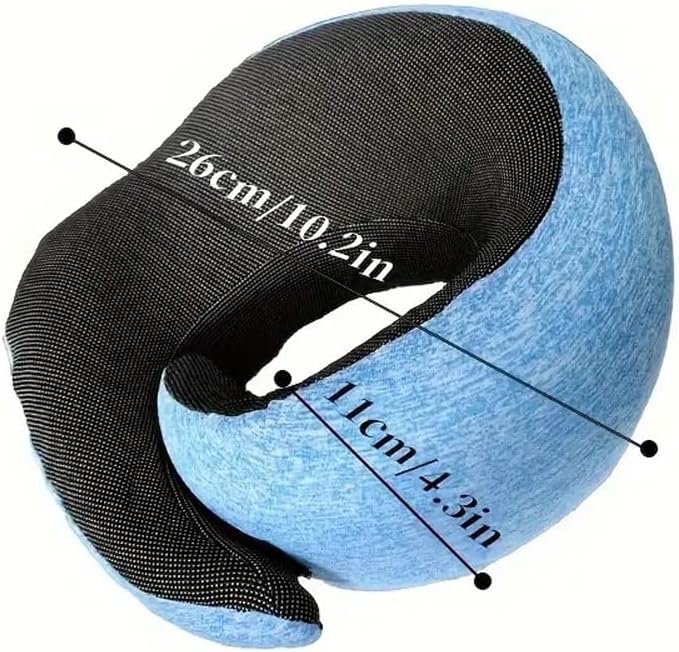 Premium Memory Foam Travel Pillow Set - 360° Adjustable Neck Support, Soft U-Shaped Pillow for Airplane Travel with 3D Eye Masks and Earplugs - Ultimate Comfort for Long Flights (Light Blue)