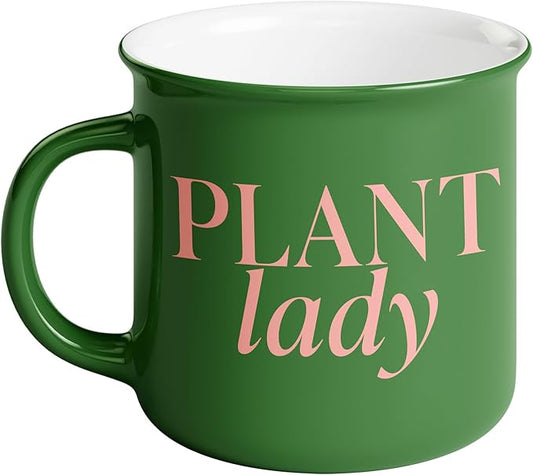 Sweet Water Decor Plant Lady Coffee Mug - 11oz Ceramic Campfire Style Coffee Cup - Dishwasher and Microwave Safe - Gifts For A Gardener or Plant Lover
