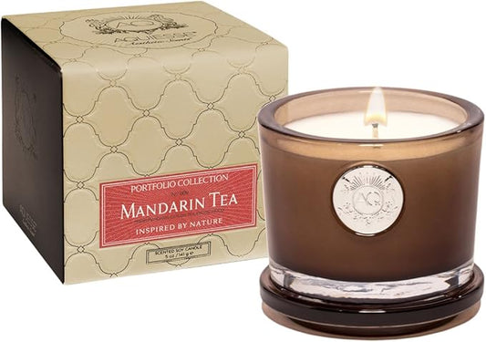 Aquiesse Mandarin Tea Small Candle in Gift Box, Smoke Brown