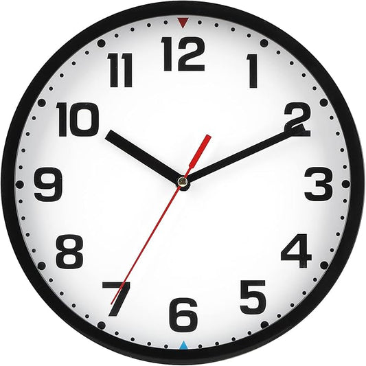 Wall Clock 9 Inch Battery Operated Silent Non-Ticking Wall Clock Modern Quartz Design Decorative Indoor Kitchen Office
