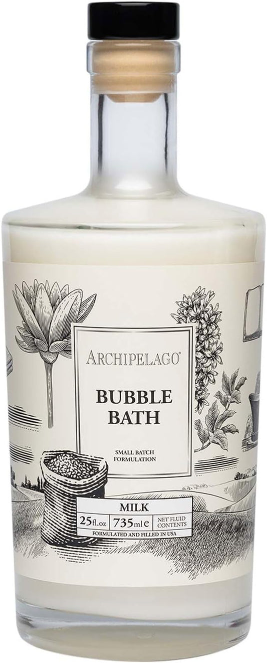 Archipelago Botanicals Luxury Milk Bubble Bath, Daily Body Wash, Moisturizing and Hydrating Gentle Bubble Bath, Helps Refresh, Restore and Soothe All Skin Types, 25.0 fl oz