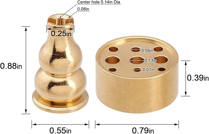 OIIKI 3 in 1 Stick Incense Burner, 5.5 Inch Brass Incense Holder, Alloy Cone Ash Catcher for Indoor Outdoor Use