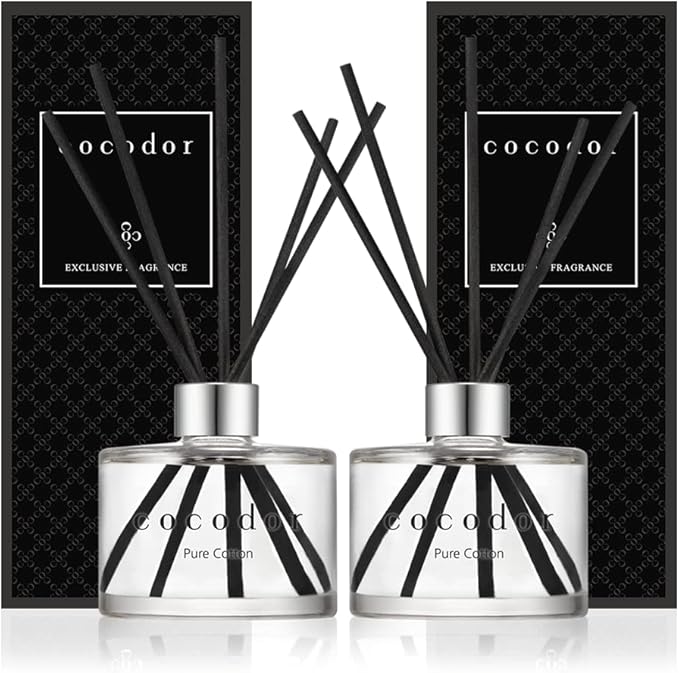 Cocodor Signature Reed Diffuser / Pure Cotton / 6.7oz(200ml) / 2 Pack/Reed Diffuser, Reed Diffuser Set, Oil Diffuser & Reed Diffuser Sticks, Home Decor & Office Decor, Fragrance and Gifts