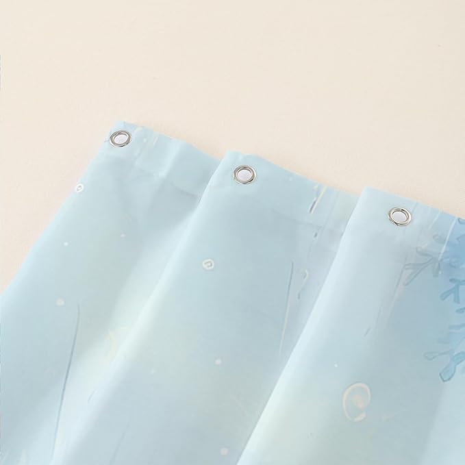 AILONEN Axolotl Shower Curtain for Bathroom,Watercolor Axolotl Coral Bath Curtain for Kids Girls,Ocean Animal Salamander Blue Shower Curtain Decoration Waterproof with 12 Plastic Hooks, 72" W*72" H