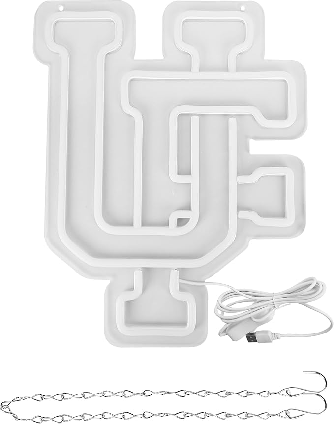 UF Neon Sign for Wall Decor,College UF Neon Led Sign for Bedroom,American Football Team Logo Neon Sign for Room Decor,University Name Neon Signs for Man Cave,Dorm Decoration for College Students,Sport