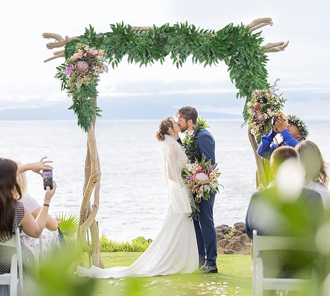 Artificial Willow Leaves Vine Twigs 2Pcs 6Ft Fake Hanging Plant Silk Willows Leaf Ivy Garland Faux Italian Ruscus Greenery Decor for Indoor Outdoor Wedding Arch Jungle Beach Birthday Party Home Garden