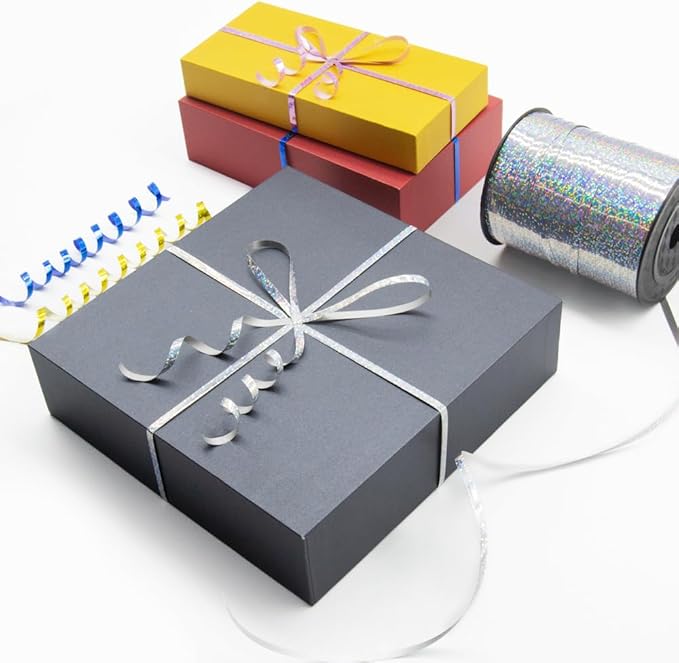 500 Yards Shiny Metallic Curling Ribbon with Spool, 1/5" Holographic Curly Ribbons - Perfect for Gift Wrapping, Florist Flowers, Birthday Party Decorations, Balloon String Ribbon in Green