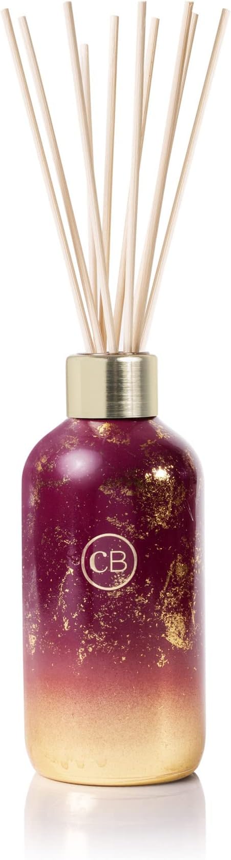 Capri Blue Glimmer Reed Diffuser Set - Includes Diffuser Sticks, Scented Oil, and Decorative Glass Bottle - Home Decor Room Freshener - Capri Blue Home Fragrance - Tinsel & Spice (8 fl oz)