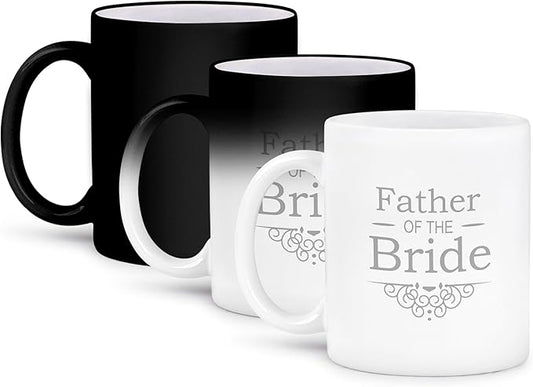 3drose Father of The Bride Silver Part of Marriage Set Grey Swirls, Magic Transforming Mug, 11-Oz