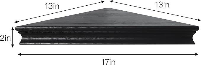 Corner Floating Shelf for Wall Set of 4,Triangular Corner Shelves Wall Mounted for Bedroom,Living Room,Bathroom,Kitchen-Black