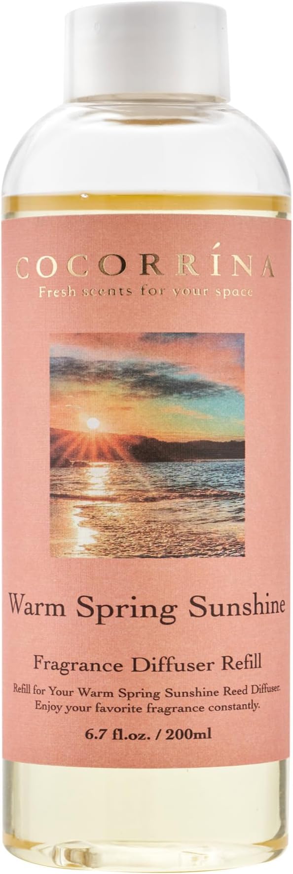 Cocorrína Reed Diffuser Refill - Warm Spring Sunshine 6.7 Oz Reed Diffuser Oil Refill Home Fragrance for Bedroom, Bathroom Home Decor