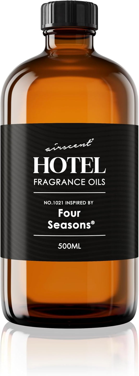 AirScent Hotel Diffuser Oil Inspired by The Four Seasons Signature Scent - Fragrance Oil No. 1021 for Ultrasonic and Waterless Diffusers and Crafting - 500 mL, 16.9 fl oz Glass Bottle