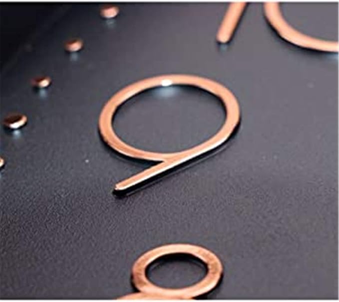 HZDHCLH 12 inch Black Wall Clocks Battery Operated, Small Silent Non Ticking Wall Clock for Living Room Bedroom Kitchen Office Classroom Decor(Black Rose Gold)