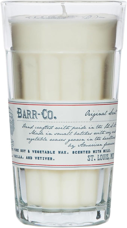 Barr-Co. Original Scent Parfait Glass Candle, Creamy Vanilla Scent, 120-Hour Long Burning Soy Wax Candle, Scented Candles for Home & Bath, 10 oz