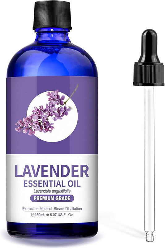 Lavender Essential Oil - Pure Essential Oils for Diffusers, Humidifiers, Aromatherapy, Cars, Yoga, Home Essentials, Office - Relaxing Fragrance Scents for Fresheners and Candle Making (150mL)