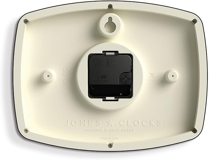 JONES CLOCKS® Movie Wall Clock | Rectangular Retro Clock | 10 inch | Dark Green | Cool mid-Century Designer Look for Kitchen, Living Room or Office
