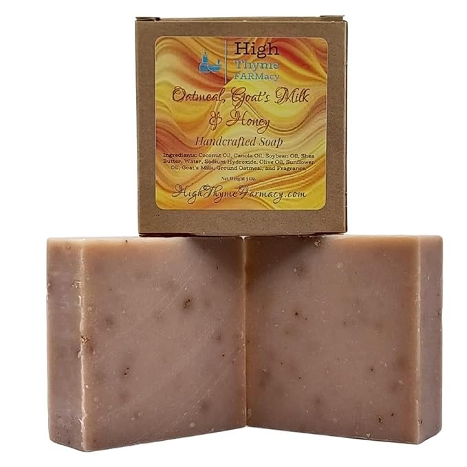 Oatmeal, Goat's Milk & Honey Handmade Soap - Exfoliating Goat Milk Soap - Dry Skin Remedy Goats Milk Soap - Lye Soap with Colloidal Oatmeal - Soothing Oatmeal Soap