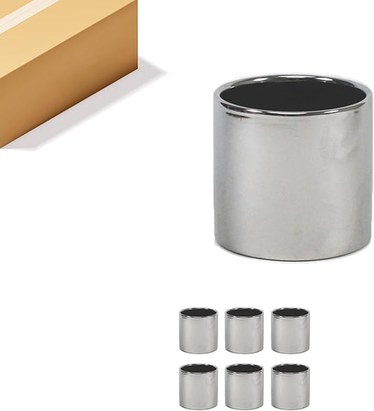 WGVI Silver Ceramic Cylinder Vase Width 5.5" Height 5", Flower Arrangements, Candle Holder, Terrarium Planter Pot, Storage Container Organizer, Pen Brush Holder, Smooth Silver Tabletop Decor, 6 Pc