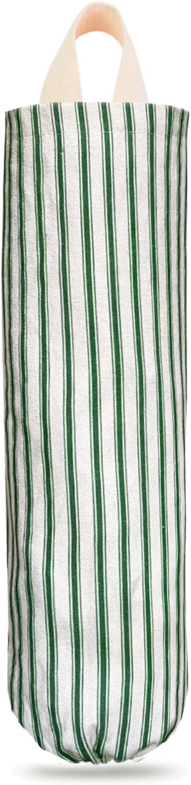 TOGETRUE Plastic Bag Holder, Wall Mount Grocery Bag Holder, Reusable Trash Bag Organizer for Home Kitchen Pantry Decor (Green)