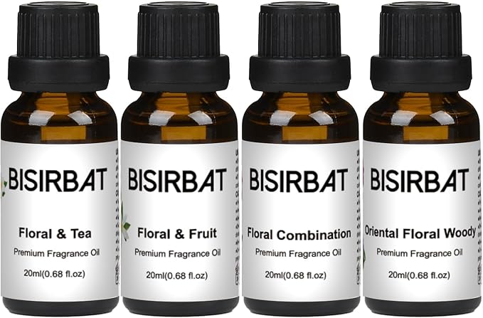 Fragrance Oils, Hotel Collection Diffuser Oil, Blend Essential Oils for Diffusers for Home, for Candle Making, Soap Making, Aromatherapy Oils - 20ml x 4 - Floral&Tea&Fruit, Oriental Floral Woody