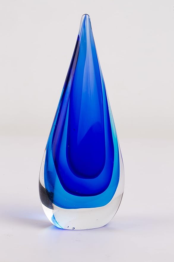 Hand-Blown Glass Decor - Murano-Style Glass Statue and Figurine, Blue