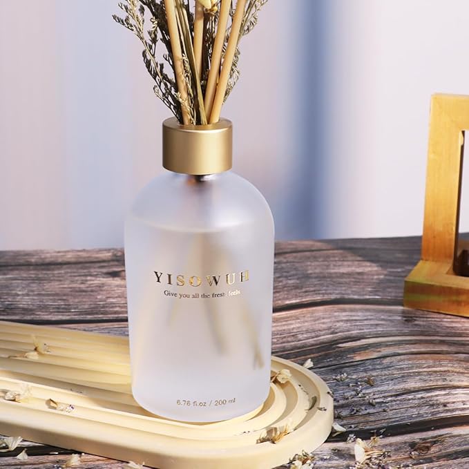 Reed Diffuser - Lavender&Olive 6.76oz（200ml） 2 Packs Flower Essential Oil Reed Diffuser Set with 16 Sticks - Long Lasting Fragrance for Home Bedroom Bathroom Room Shelf Decor