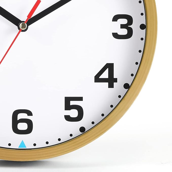 Wall Clock 9 Inch Battery Operated Silent Non-Ticking Wall Clock Modern Quartz Design Decorative Indoor Kitchen Office Brown