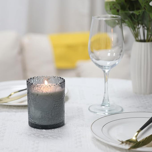 Scented Candles Natural Soy Candle for Home Large Glass Jar Candles 8oz Single Wick Candle Over 50 Hours of Burn Time for Creating Relaxing Ambience & Holiday Gifting（Sandalwood + vanilla）