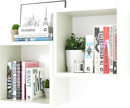 Kaboon Cube Floating Shelves Set2, Display Shelves Wall Mount 7.75" D x 12.5" W x 12.5" H, (Sea Salt, Square 2 Cubes)