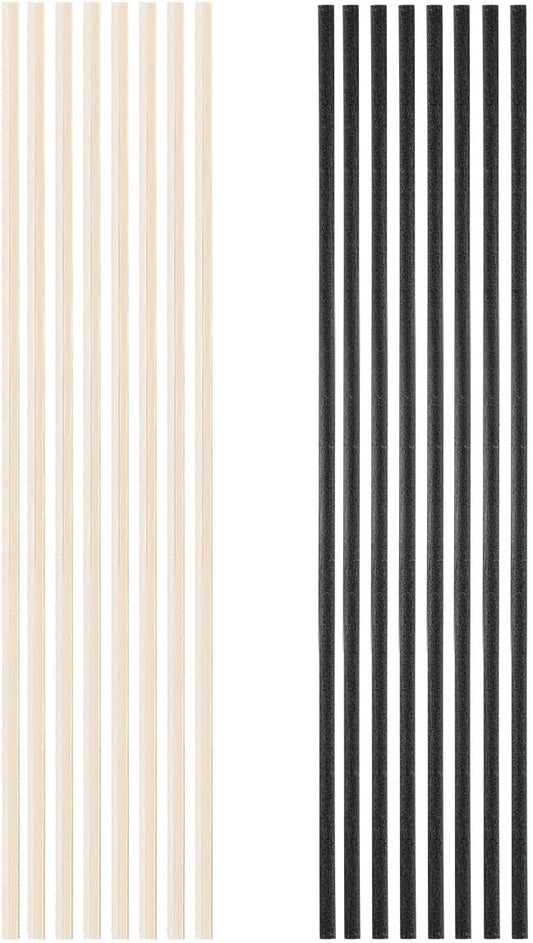 16PCS Natural Reed Diffuser Sticks - Strong Scent for Large Rooms, Bathroom & Bedroom. Ideal Housewarming Gift, Coffee Table Decor, True+Black Set