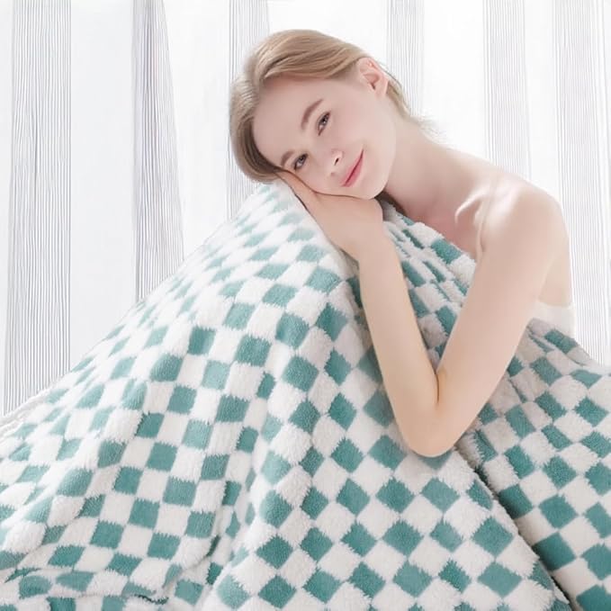 Soft Checkered Baby Blankets for Unisex Girls or Boys Breathable Gender Neutral Nursery Double Layer Blankets with Dotted Backing for Newborn Toddlers (30??X 40??