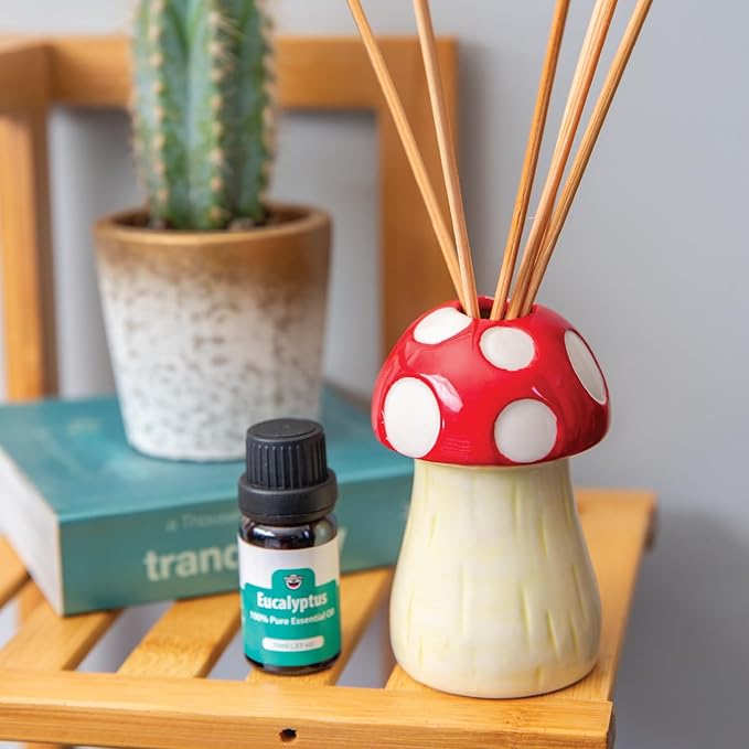 Mushroom Reed Diffuser, Eclectic Shelf Decor for Home Dorm or Apartment, Fragrant Bathroom Air Freshener, Unique Housewarming Gifts