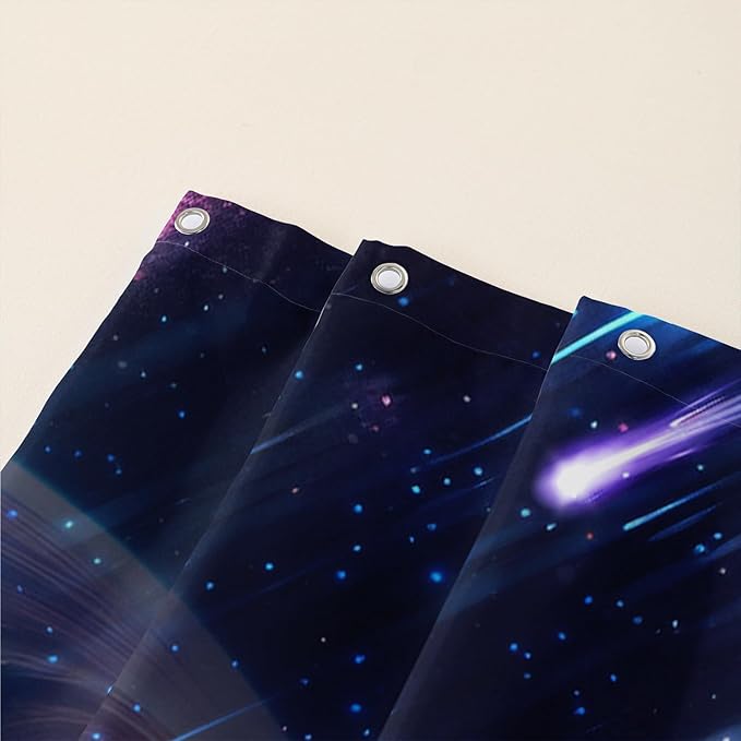 AILONEN Skull Shower Curtain for Kids,Solar System Skeleton Bath Curtain for Bathroom Decor,Galaxy Skull Polyester Waterproof with 12 Plastic Hooks for Boys Girls 36" W*72" H