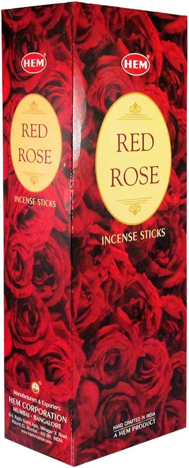 TRUMIRI Red Rose Incense Stick Bundle: 120 Count (6 Packets of 20 Sticks Each) with Trumiri Incense Holder