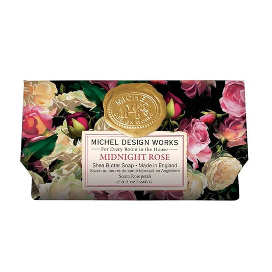 Michel Design Works Soap Bar, Midnight Rose Large, Beautiful Design, Triple-milled