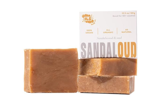 SandalOUD (Sandalwood and Oud) - Made in USA - All Natural Bath Soaps for All Skin Types - Plant Based, Cold Process and Handmade - (3 Pack)