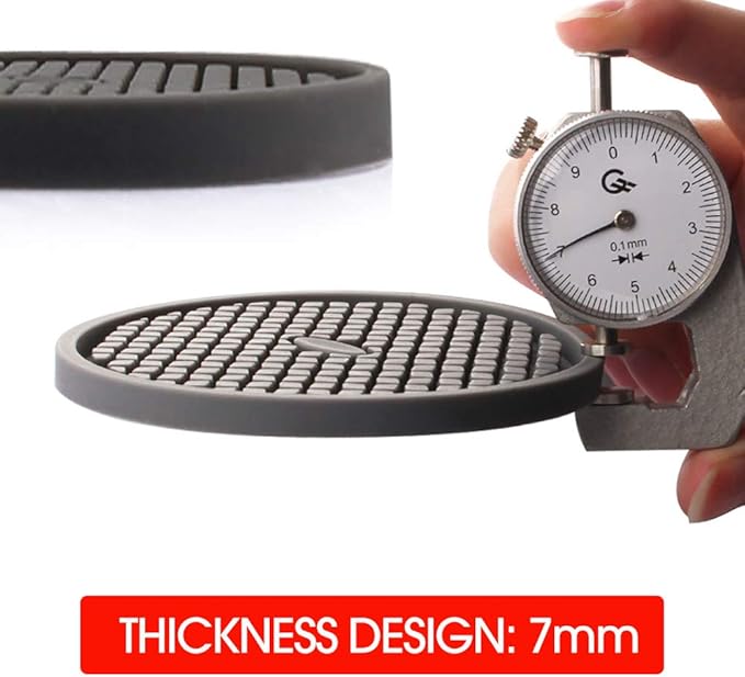 ME.FAN Silicone Coasters [6 Pack] Thickened Drink Coasters with Holder - Cup Mat - Non-Slip, Non-stick, Stay Put, Deep Tray - Prevents Furniture and Tabletop Damages(Coffee)